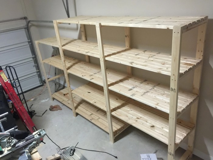 Diy wood garage shelves