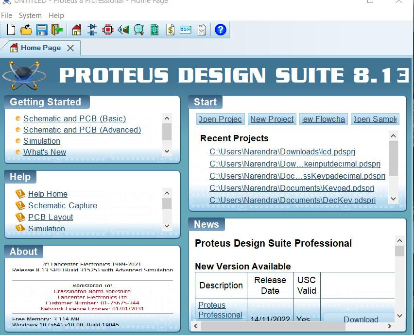 Proteus simulation