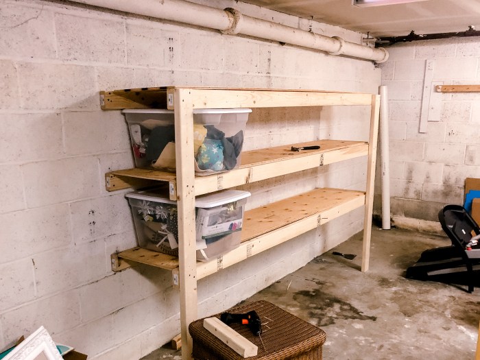 Diy wood garage shelves