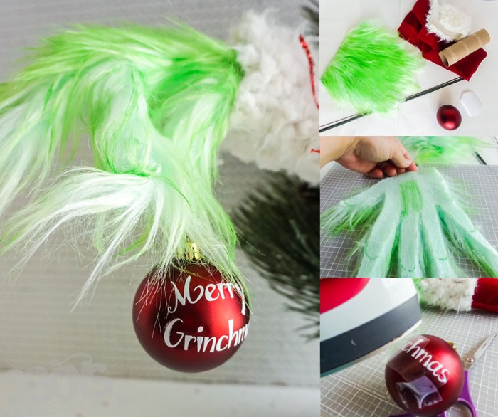 Grinch ornament diy