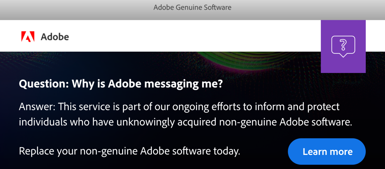 Adobe genuine service